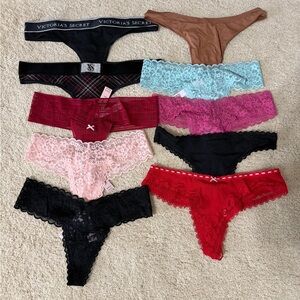 NEW NWT 10 pair Victoria’s Secret/Pink Thong Panties Size: XS
